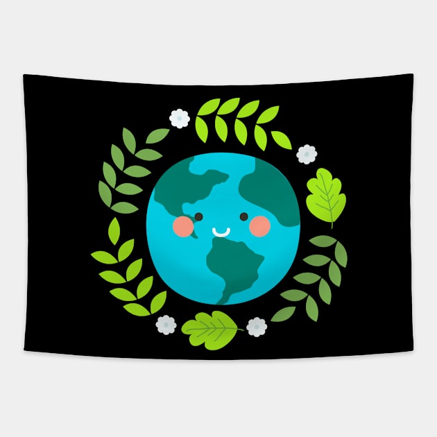 Happy Earth Tapestry by Izouuss