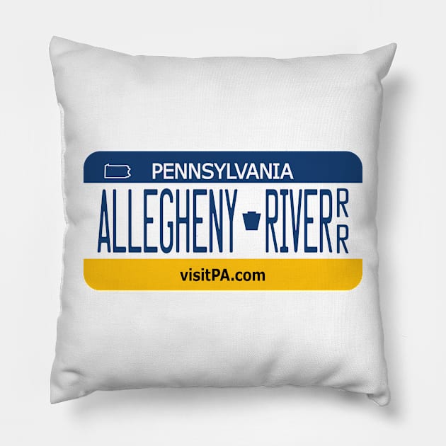 Allegheny River Recreational River license plate Pillow by nylebuss