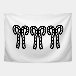 Two Candy Canes Christmas Trio Outline Tapestry
