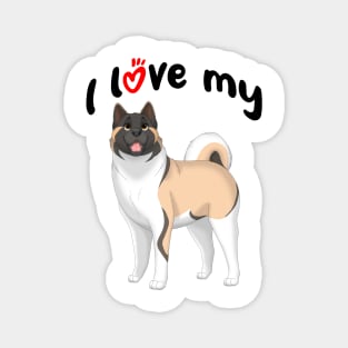 I Love My Akita Dog Magnet