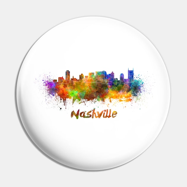 Nashville skyline in watercolor Pin by PaulrommerArt