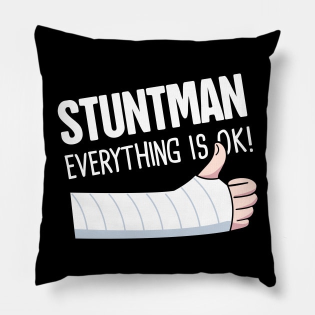 Stuntman Fractured Broken Arm Get Well Gift Pillow by MeatMan