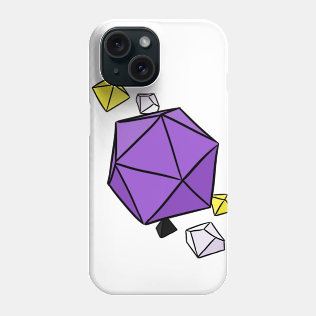 Nonbinary Pride Colors Dice Phone Case by Blizardstar