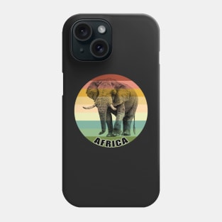 Majestic Bull Elephant on Vintage Retro Africa Sunset Phone Case