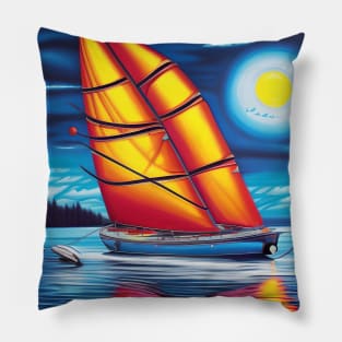 Beautiful Boat in the sea Pillow