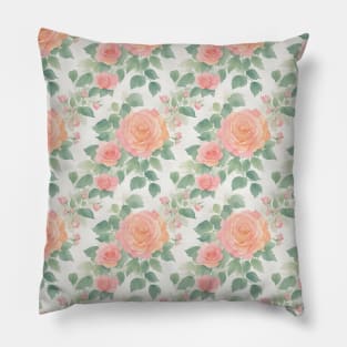 Watercolor Pattern -  Pink Roses Pillow