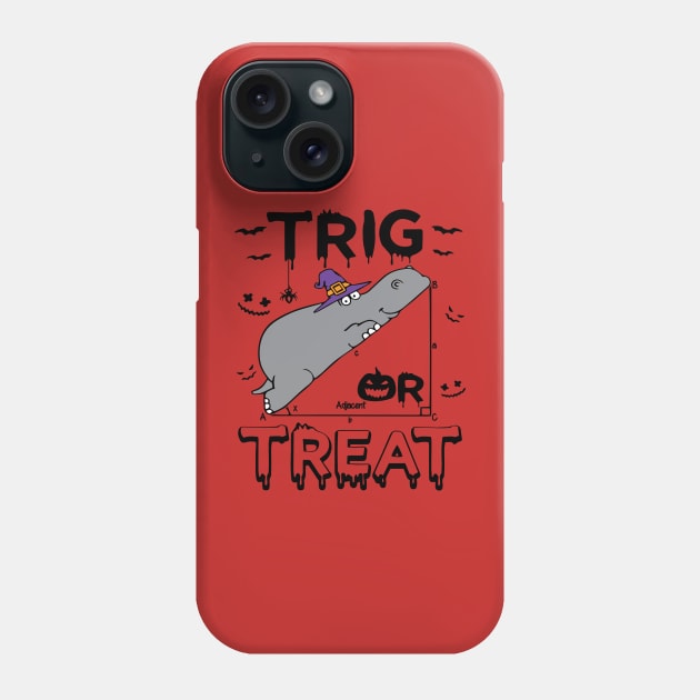 Halloween Trig or Treat Hippo Phone Case by PixelDot Gra.FX Collection