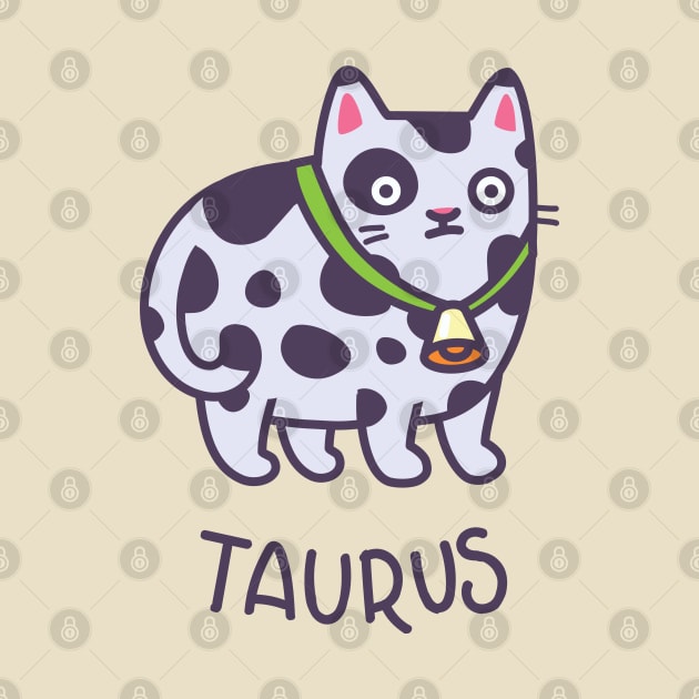 Funny Taurus Cat Horoscope Tshirt - Astrology and Zodiac Gift Ideas! by BansheeApps