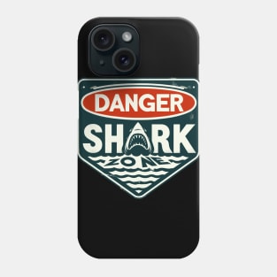 Retro Danger Shark Zone Warning Phone Case