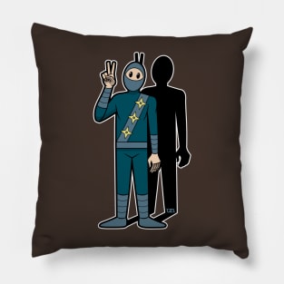 Bunny Ears Ninja - white boarder Pillow