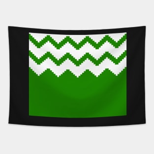 Zigzag geometric pattern - green and white. Tapestry