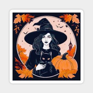 Witch With Black Cat # 9 Magnet