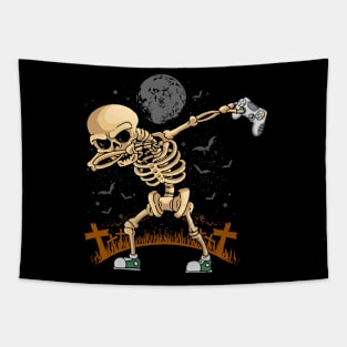 Halloween Gamer Gift Skeleton Tapestry