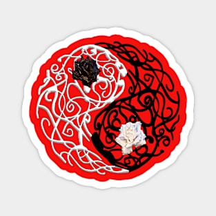 Yin and Yang Rose Magnet