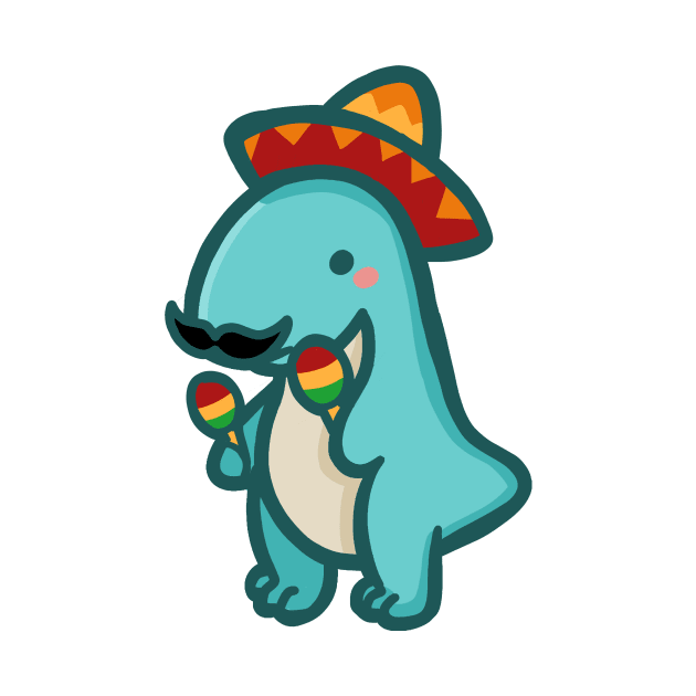 Mexican T-Rex, cute Dino, Dinosaur by hugadino