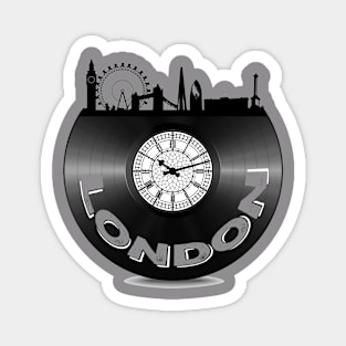 LONDON, Skyline London and black disk, Retro, Big Ben Magnet