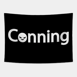 Conning artistic typographic artwork Tapestry