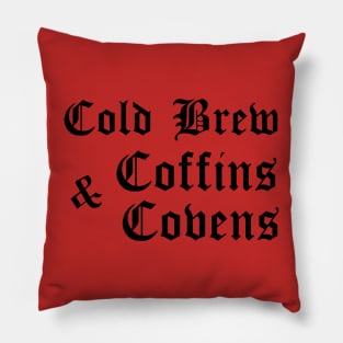 Halloween Bleached Cold Brew, Coffins & Covens Pillow