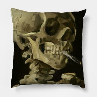 Vincent Van Gogh Skeleton Smoking Pillow