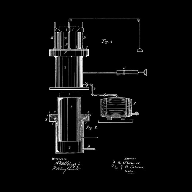 apparatus for forcing beer from casks Vintage Patent Hand Drawing by TheYoungDesigns