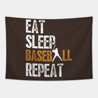 Eat Sleep Baseball Repeat, Funny Baseball Players Kids Boys Tapestry