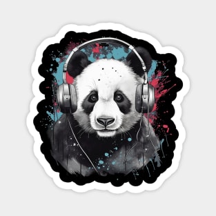 Panda bear in headphones Magnet