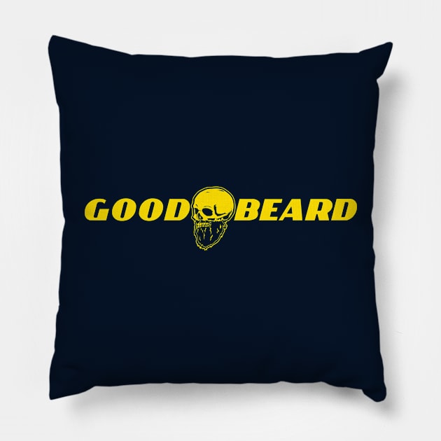 Good Beard Skull and Beard Pillow by Producer