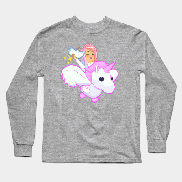 Pink Flying Unicorn Roblox Long Sleeve T Shirt Teepublic - pink team 10 shirt roblox