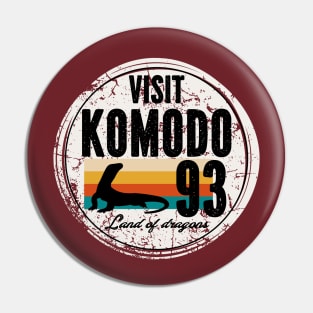 Visit Komodo retro travel Pin