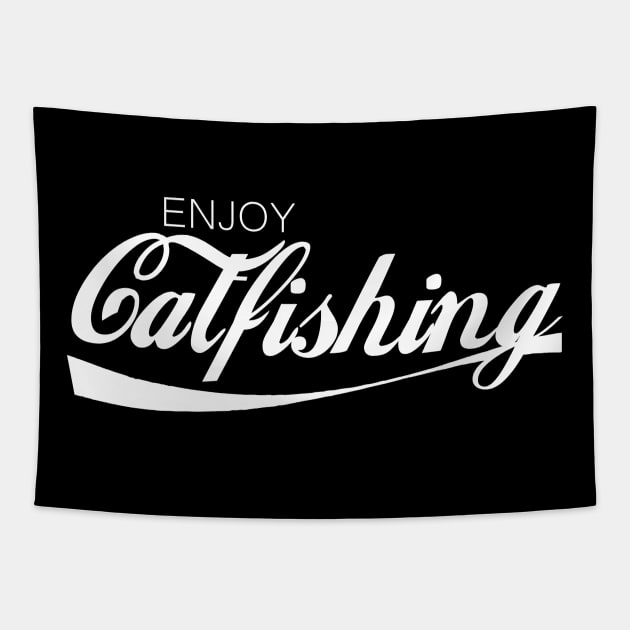 enjoy catfishing | fishing | fisherman Tapestry by MO design