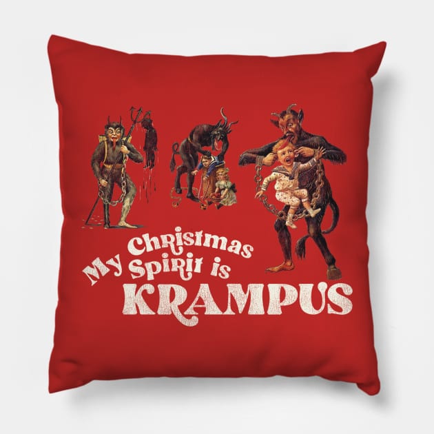 My Christmas Spirit is Krampus Pillow by darklordpug