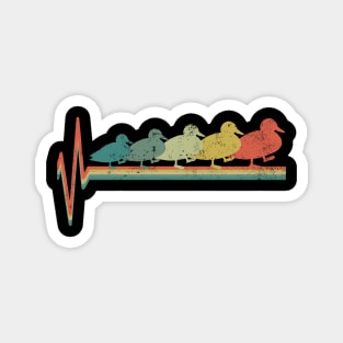 Duck Heartbeat Retro Magnet