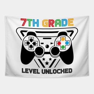 7th Grade Level Unlocked Video Gamer Back to School Boys Tapestry