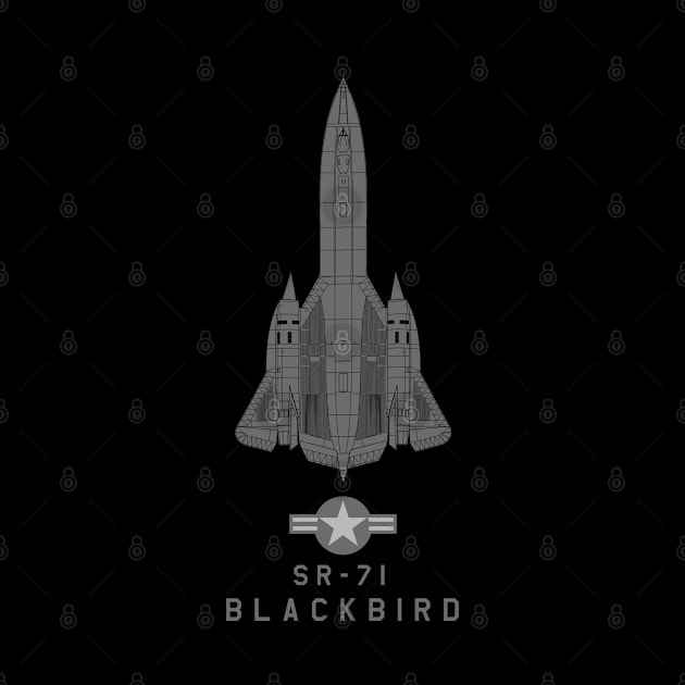 SR-71 Blackbird Tech Drawing by DesignedForFlight