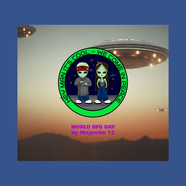 Cool Alien Couple Visiting for World UFO Day by alienencounter