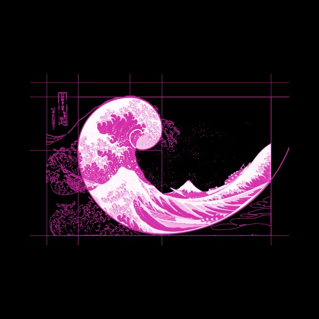 Hokusai Meets Fibonacci, Magenta by cartogram