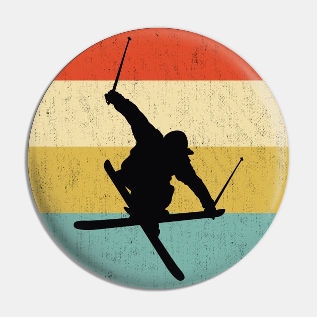 retro vintage skier Pin by DragonTees