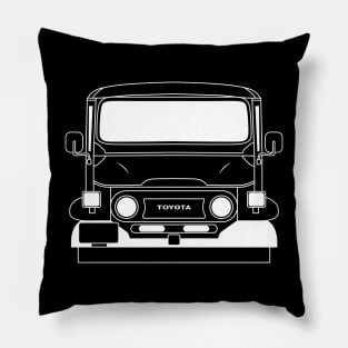 Toyota Land Cruiser FJ40 White Outline Pillow