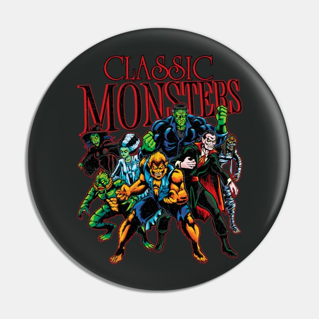 Classic Monsters Pin by Andriu