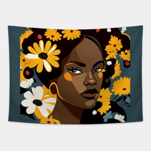 Daisy lady portrait Tapestry