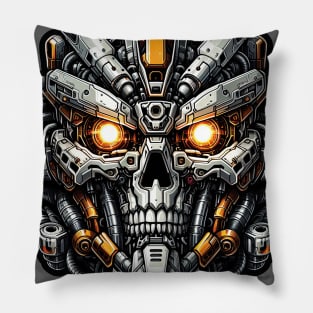 Biomech Skull S01 D12 Pillow