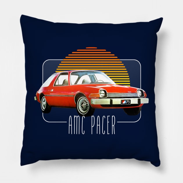 AMC Pacer -- Retro Classic Car Lover Design Pillow by DankFutura
