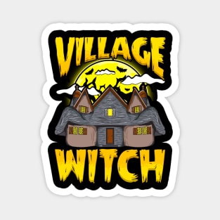 Village Witch Halloween Design Magnet