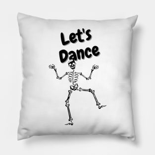 Fun Dancing Halloween Skeleton Black Pillow