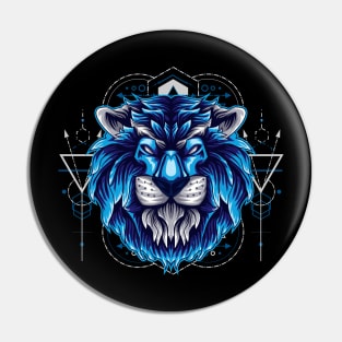 lion head artwork Pin