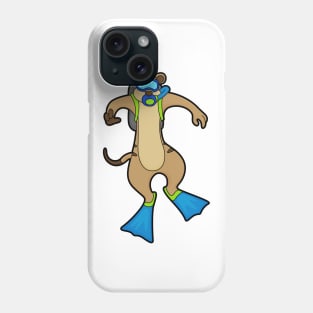 Meerkat at Diving with Swimming goggles Phone Case