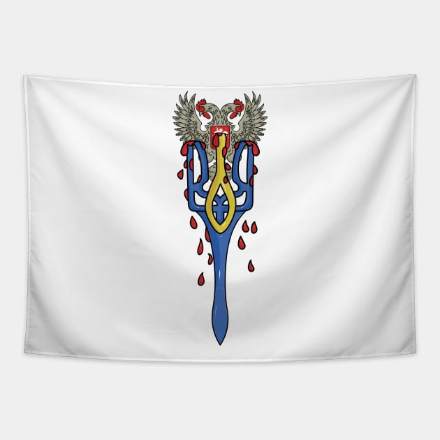 Ukrainian Trident Coat of Arms to Support Ukraine Tapestry by Ukraine Prints