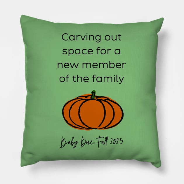 Pumpkin Baby Announcement (Black Fall) Pillow by Hilary's Flower House