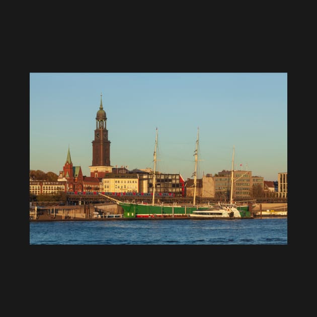 Michel, Rickmer Rickmers, Cap San Diego, ship, Elbe, harbor, evening, Hamburg, sailing ship, windjammer by Kruegerfoto