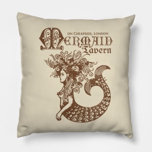 Vintage Defunct Mermaid Tavern London Pillow